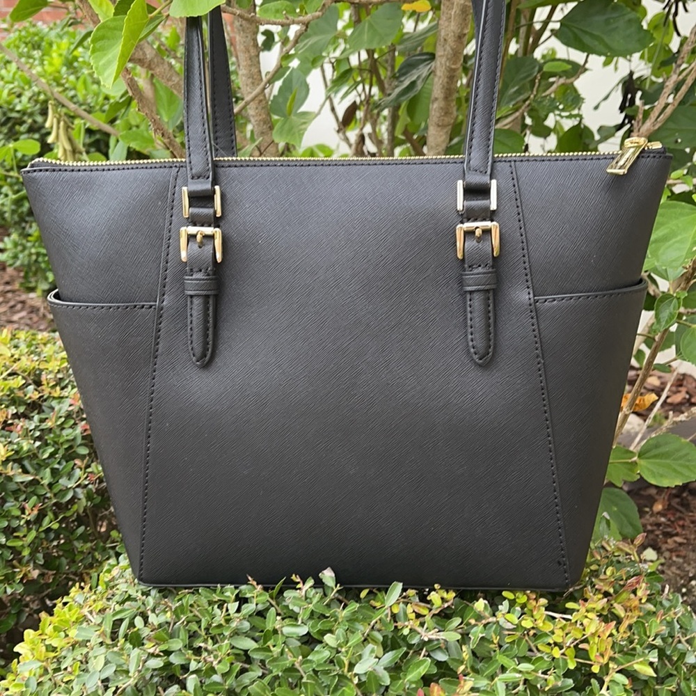 Michael Kors Large Charlotte Top Zip Leather Tote - Picture 14 of 16